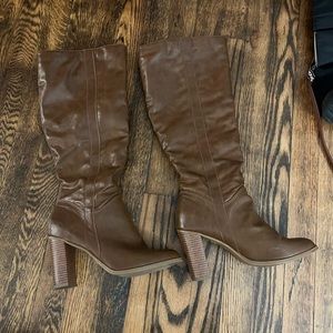 Brown heeled boots from ASOS. Size 8